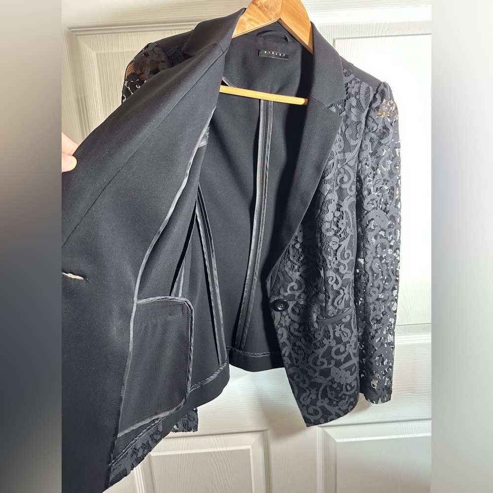 Sisley Black Lace Blazer Small - Picture 7 of 15